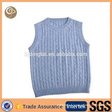 Round neck knitting wholesale cable cashmere baby vest